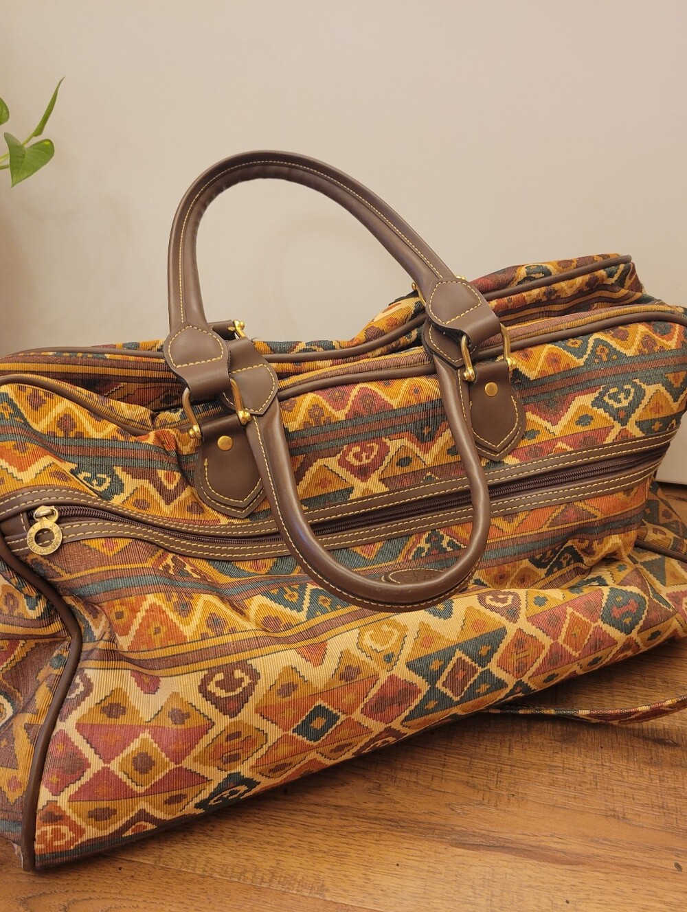 Lexi Collection Western Brown Multi-Color Patterned Travel Duffel Bag